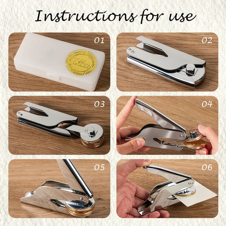 ختم معدني مخصص باسم، شعار، علامة تجارية أو تصميم شخصي – Custom Metal Embosser with Name, Logo, Brand or Personal Design