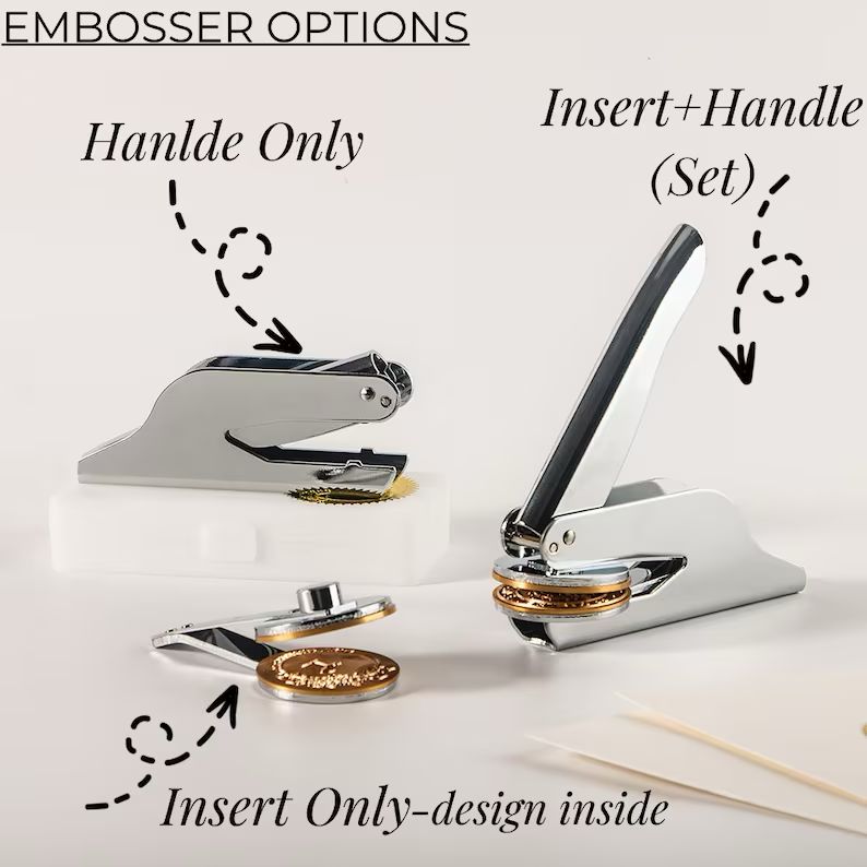 ختم معدني مخصص باسم، شعار، علامة تجارية أو تصميم شخصي – Custom Metal Embosser with Name, Logo, Brand or Personal Design