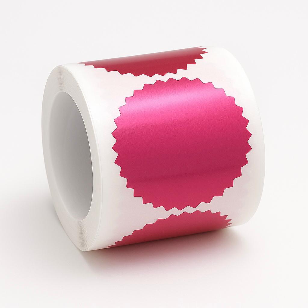 ملصقات ختم بارز – لون وردي غامق Embossing Seal Stickers – Dark Pink Foil