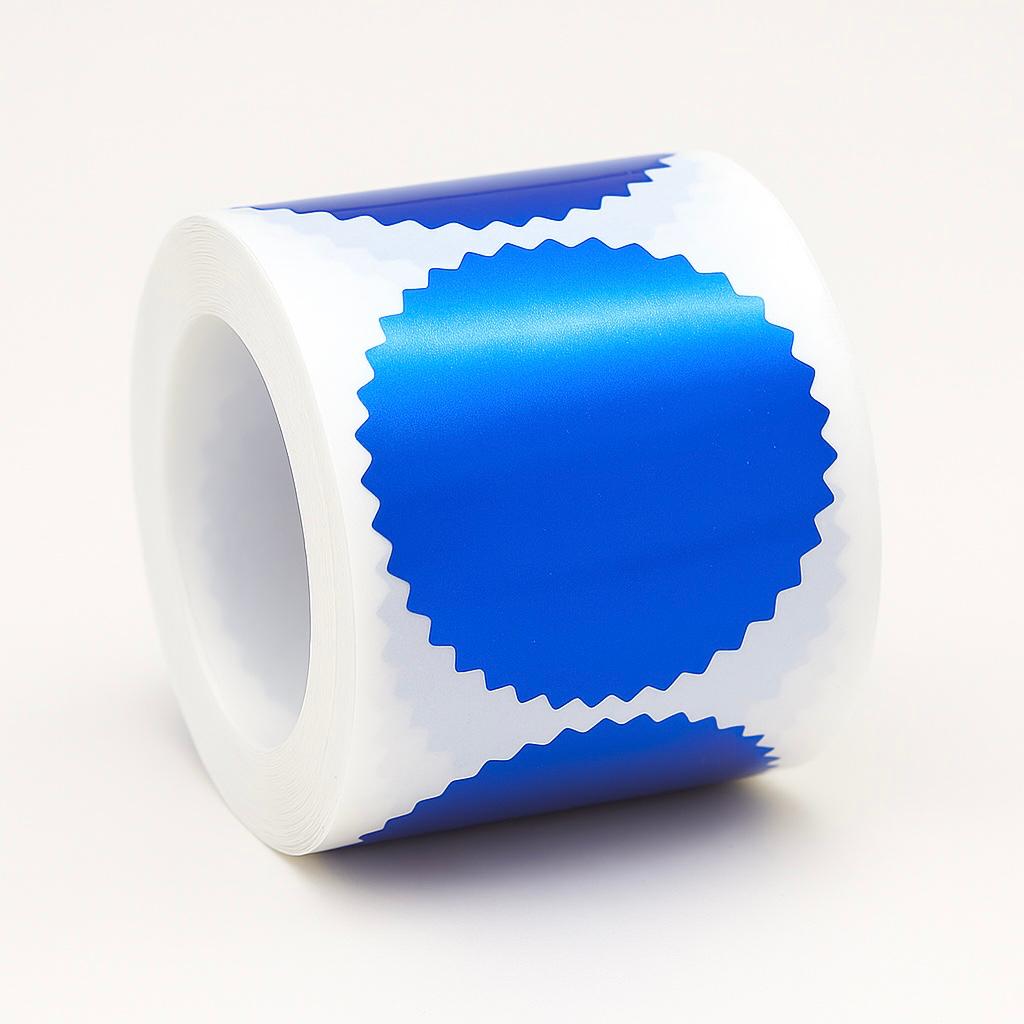 ملصقات ختم بارز – لون أزرق معدني فاخر Embossing Seal Stickers – Blue Foil