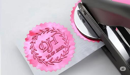 ملصقات ختم بارز – لون وردي Embossing Seal Stickers – Pink Foil