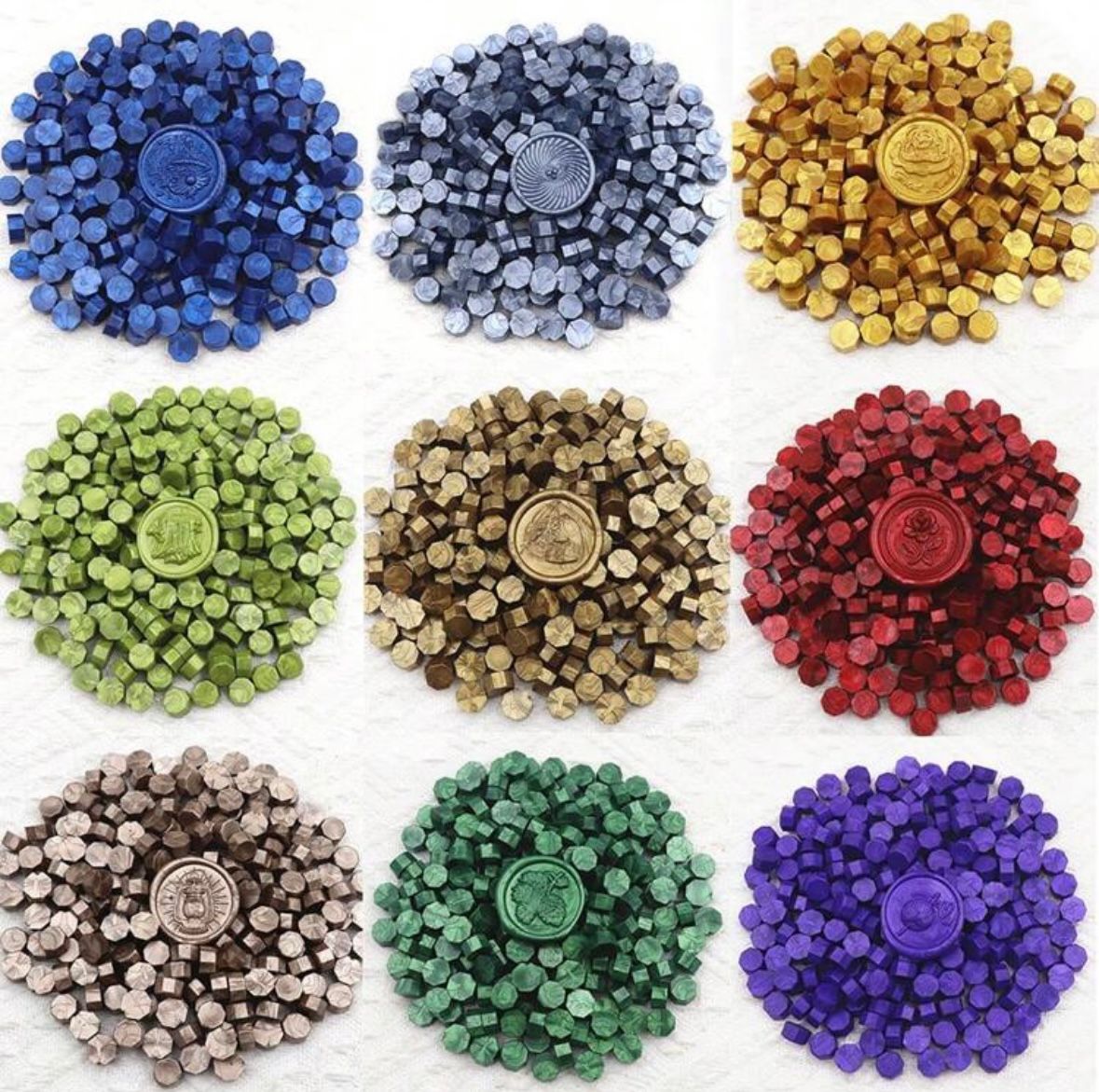 200 pcs خرزة شمع ختم مثمّنة | Wax Beads for Stamp Seal | ألوان متعددة