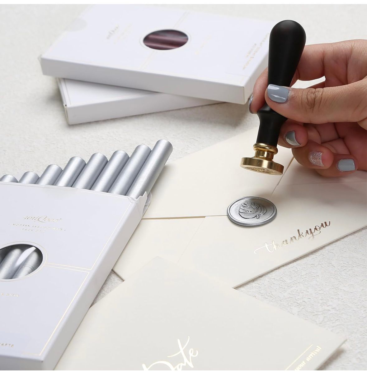 فضي | عيدان شمع الختم (5 عيدان) SILVER | SEALING WAX STICKS (5 STICKS)