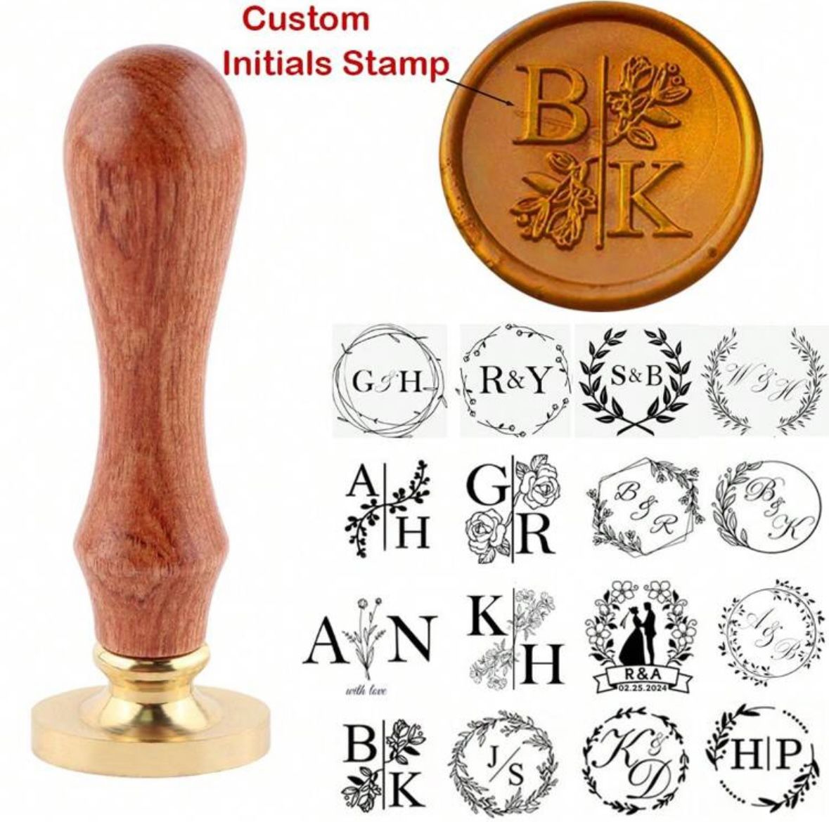Personalized wax seal stamp  مجمواعة الاختام والشمع المخصصة