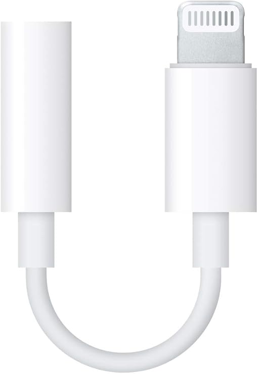 Apple Lightning to 3.5mm Headphone Jack Adapter, White, MMX62ZM/A