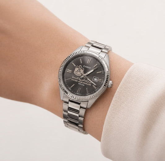 كاسيو نسائي سلفر – فحمي صن برسْت | UAE
Casio Women Silver – Charcoal Sunburst | UAE