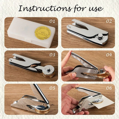 ختم معدني مخصص باسم، شعار، علامة تجارية أو تصميم شخصي – Custom Metal Embosser with Name, Logo, Brand or Personal Design