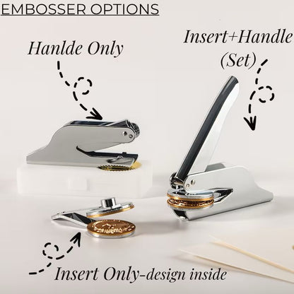ختم معدني مخصص باسم، شعار، علامة تجارية أو تصميم شخصي – Custom Metal Embosser with Name, Logo, Brand or Personal Design