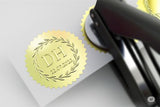 ملصقات ختم بارز – لون ذهبي فاخر Embossing Seal Stickers – Gold Foil