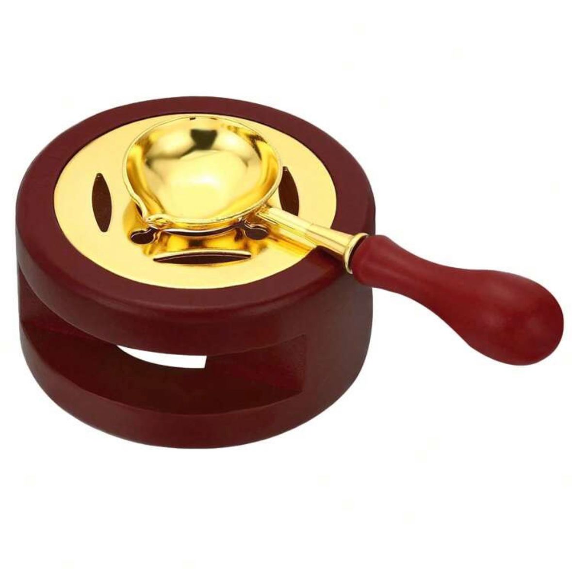 موقد تذويب الشمع مع ملعقة – تصميم فاخر مزدوج اللون | أدوات ختم الشمع | Vintage Wax Melting Stove
