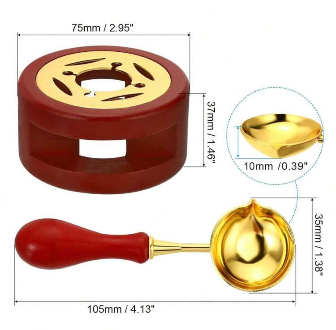 موقد تذويب الشمع مع ملعقة – تصميم فاخر مزدوج اللون | أدوات ختم الشمع | Vintage Wax Melting Stove