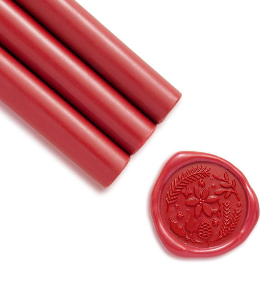 أحمر فاتح | عيدان شمع الختم 5 عيدان) DARK RED | SEALING WAX STICKS (5 STICKS)