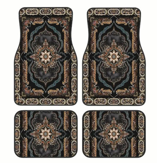 طقم  مفارش سيارة بتصميم بوهيمية أوروبية فاخرة |  4 قطع بتصميم أنيق يناسب جميع السيارات Bohemia  European