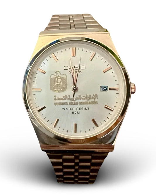 كاسيو روز جولد – مينا أبيض | إصدار الإمارات Casio Rose Gold – White Dial | UAE Edition