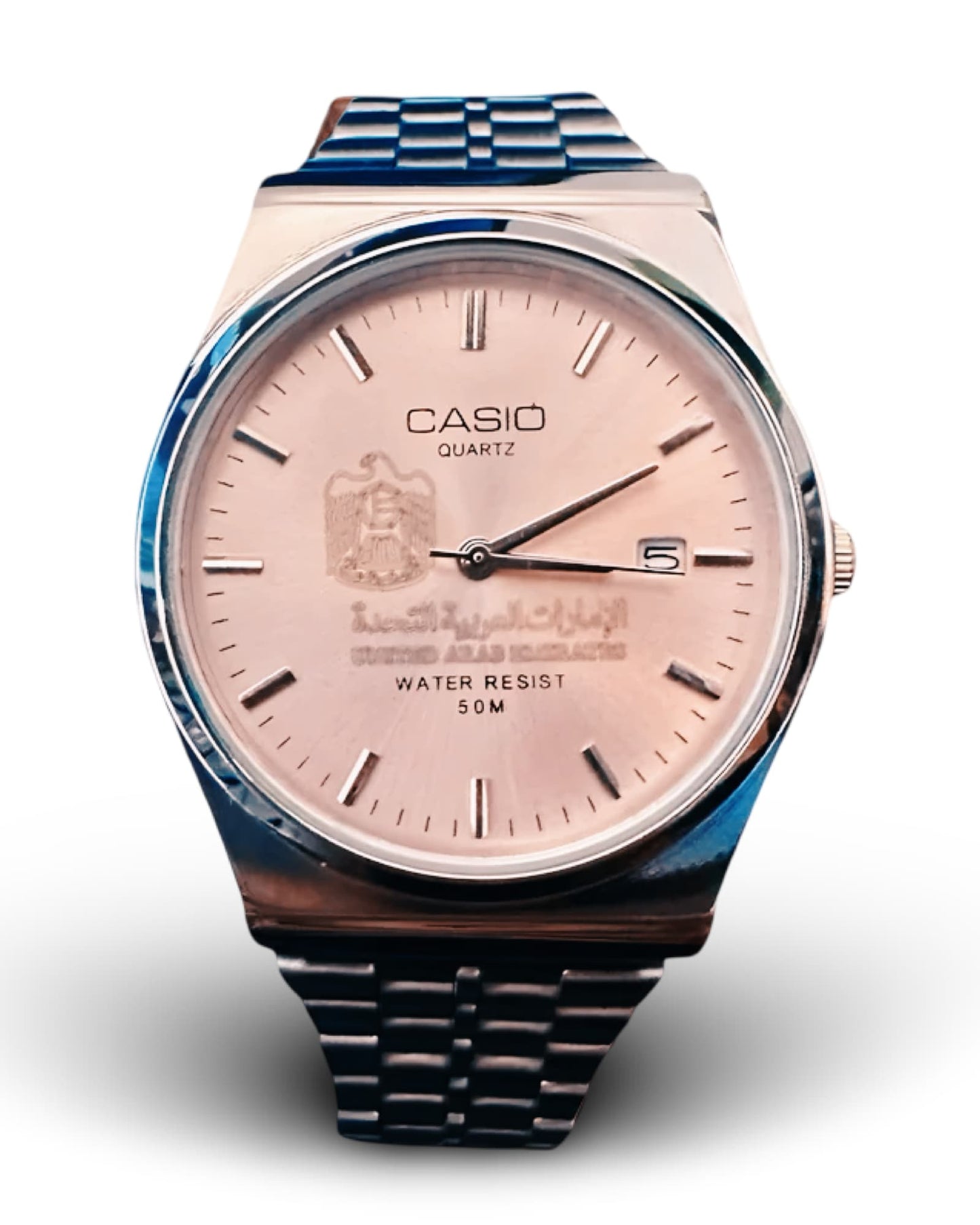كاسيو سلفر – مينا وردي | إصدار الإمارات Casio Silver – Pink Dial | UAE Edition