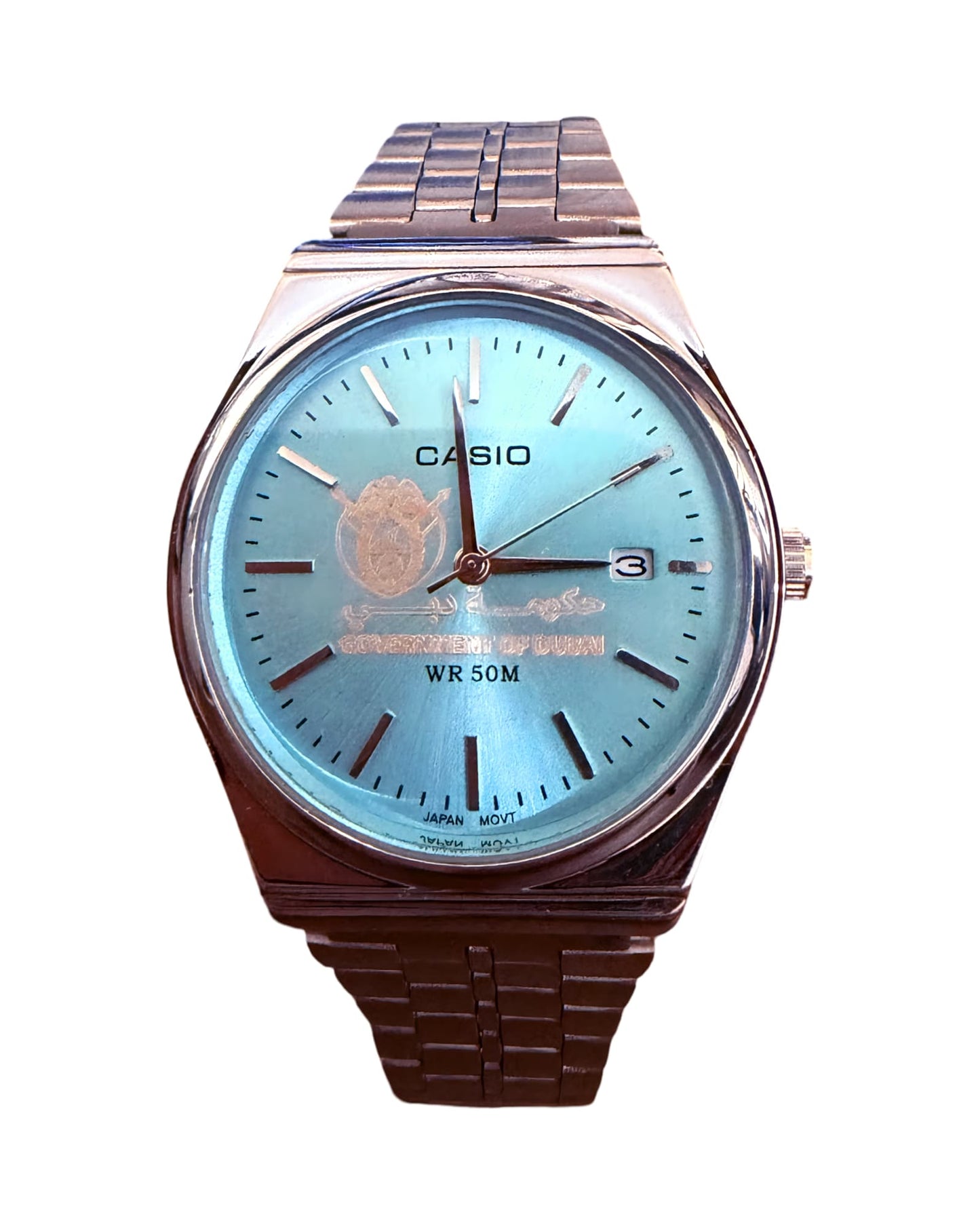 كاسيو سلفر – مينا سماوي | إصدار دبيCasio Silver – Light Blue Dial | Dubai Edition