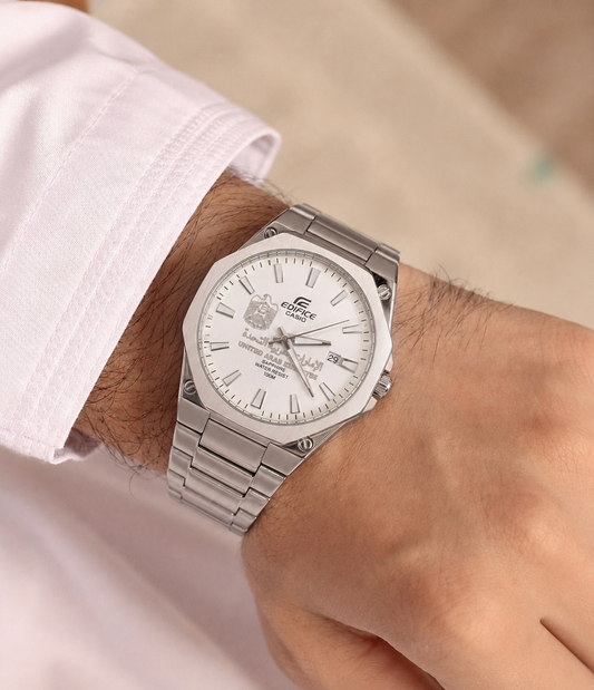 Casio Edifice Silver – White Dial | UAE Edition