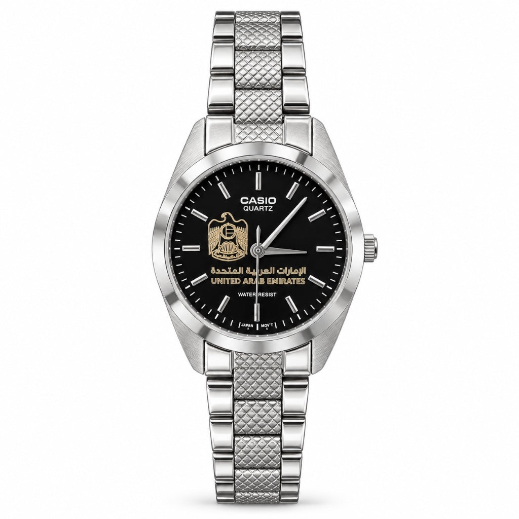 كاسيو نسائي سلفر – بلاك كلاسيك | UAE
Casio Women Silver – Black Classic | UAE