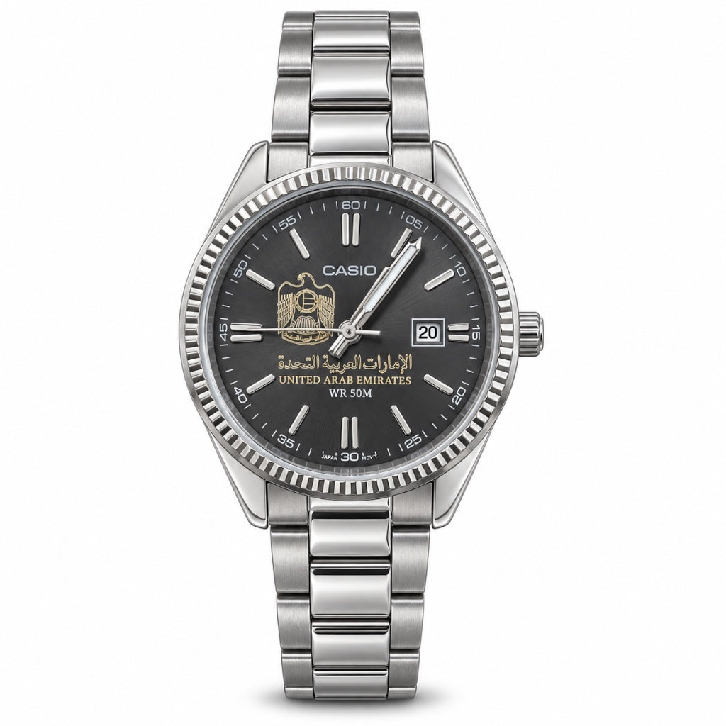 كاسيو نسائي سلفر – فحمي صن برسْت | UAE
Casio Women Silver – Charcoal Sunburst | UAE