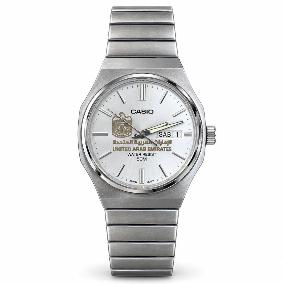 كاسيو بيرل – تصميم الإمارات | 1 فضي كلاسيكCasio Pearl – UAE Design | Classic Silver Dial