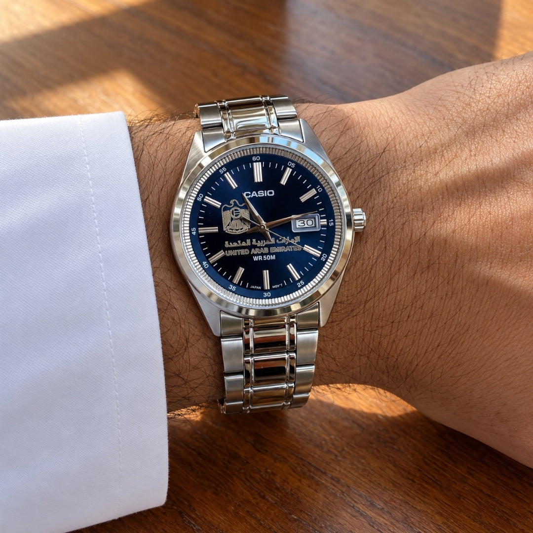 كاسيو أزور – تصميم الإمارات | أزرق بريستيج Casio Azure – UAE Design | Prestige Blue