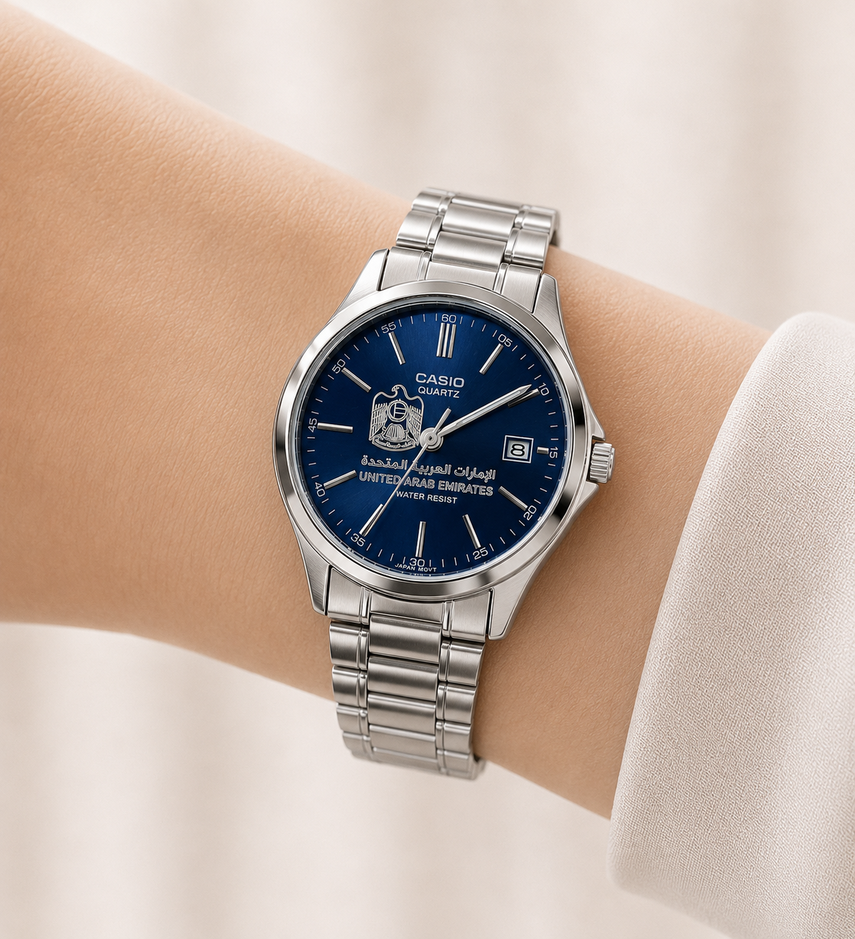Casio Silver – Royal Blue Dial | UAE Edition