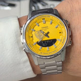 كاسيو  سبورت سلفر – مينا أصفر | إصدار نادي الوصل
Curse sport Silver – Yellow Dial | Al Wasl FC Edition