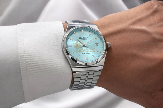 ساعة كاسيو سلفر – مينا سماوي فاتح  | اصدار  الإمارات  ‏Casio MTP-B145 Silver Watch – Light Blue Dial | UAE Special Edition