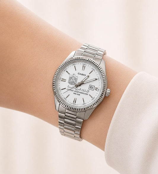 كاسيو نسائي سلفر – وايت كلاسيك | UAE
Casio Women Silver – White Classic | UAE