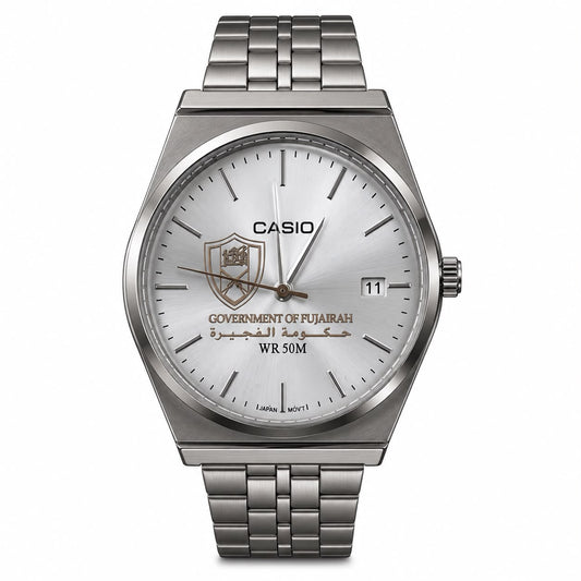كاسيو سلفر – مينا سلفر | إصدار الفجيرة Casio Silver – Silver Sunburst Dial | Fujairah Edition