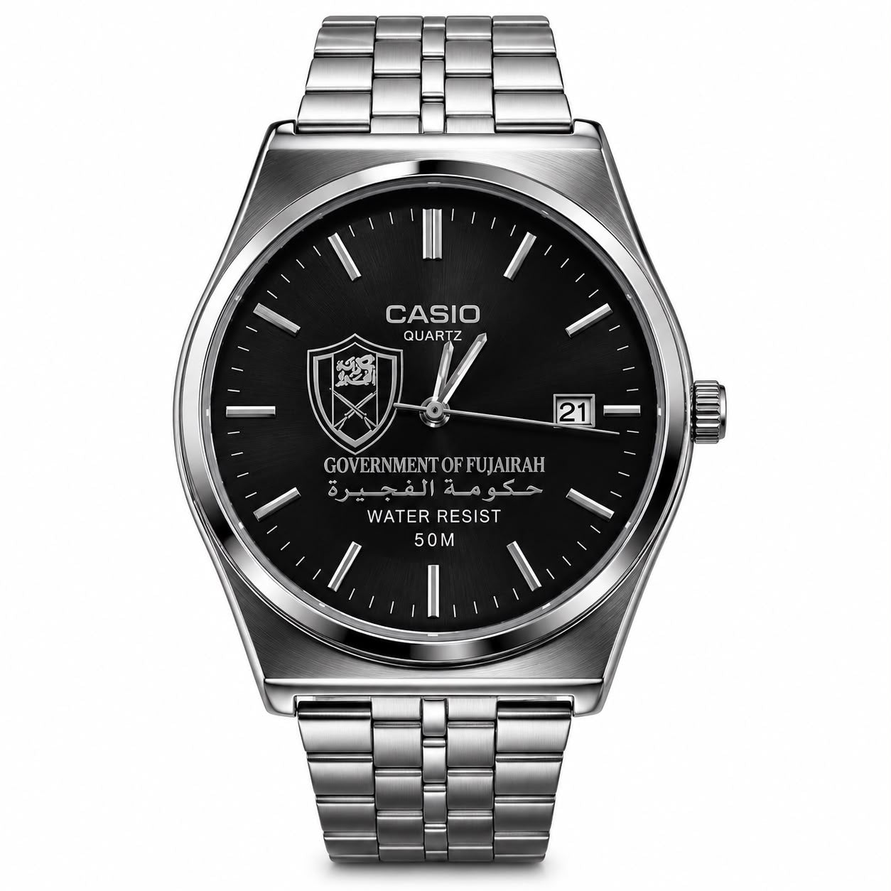 كاسيو سلفر – مينا أسود | إصدار الفجيرة Casio Silver – Black Dial | Fujairah Edition