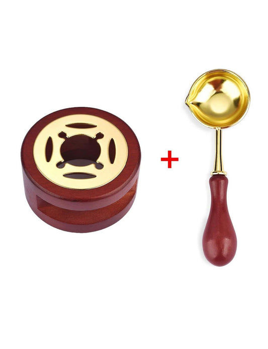 موقد تذويب الشمع مع ملعقة – تصميم فاخر مزدوج اللون | أدوات ختم الشمع | Vintage Wax Melting Stove
