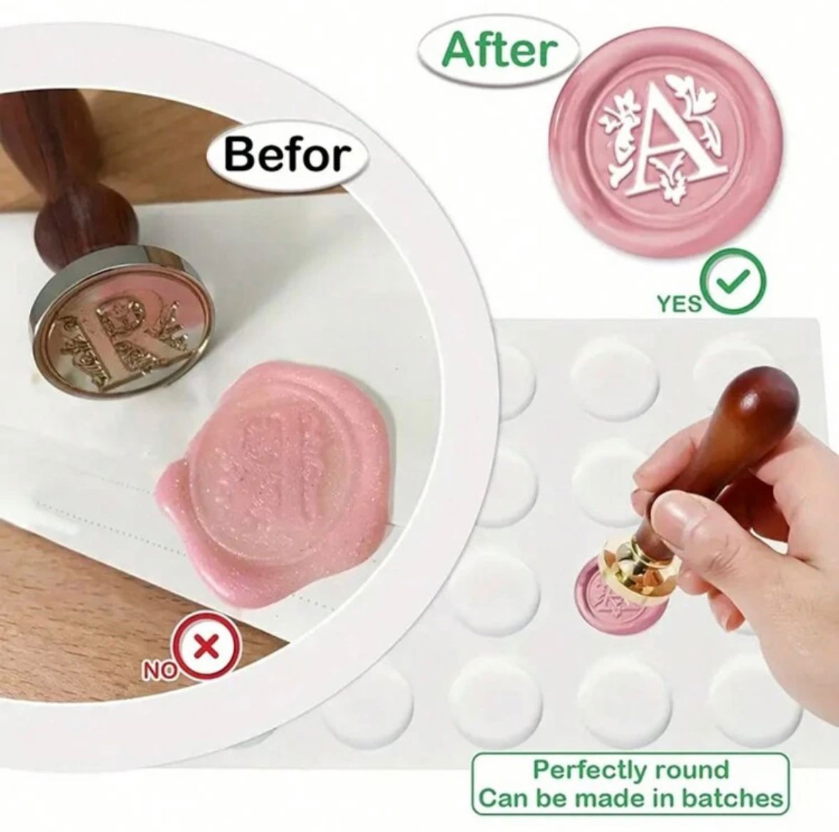 ختم شمع واحد – مناسب لرأس ختم شمع 2.5 سم  | Single Wax Seal Stick Holder – Fits 2.5cm