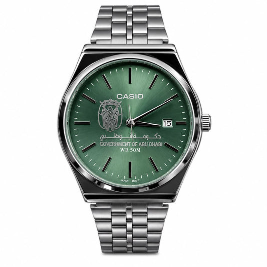 كاسيو سلفر – مينا اخضر  | إصدار أبوظبي
Casio Silver Green Dial | Abu Dhabi Edition