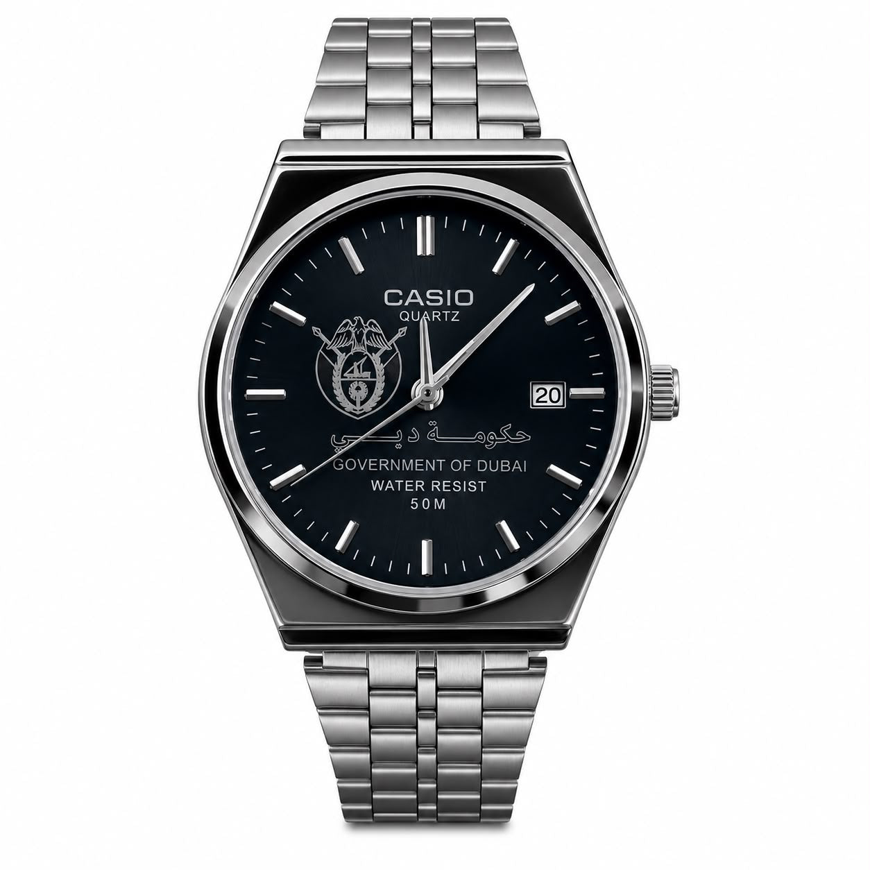 كاسيو سلفر – مينا أسود | إصدار دبي
Casio Silver – Black Dial | Dubai Edition