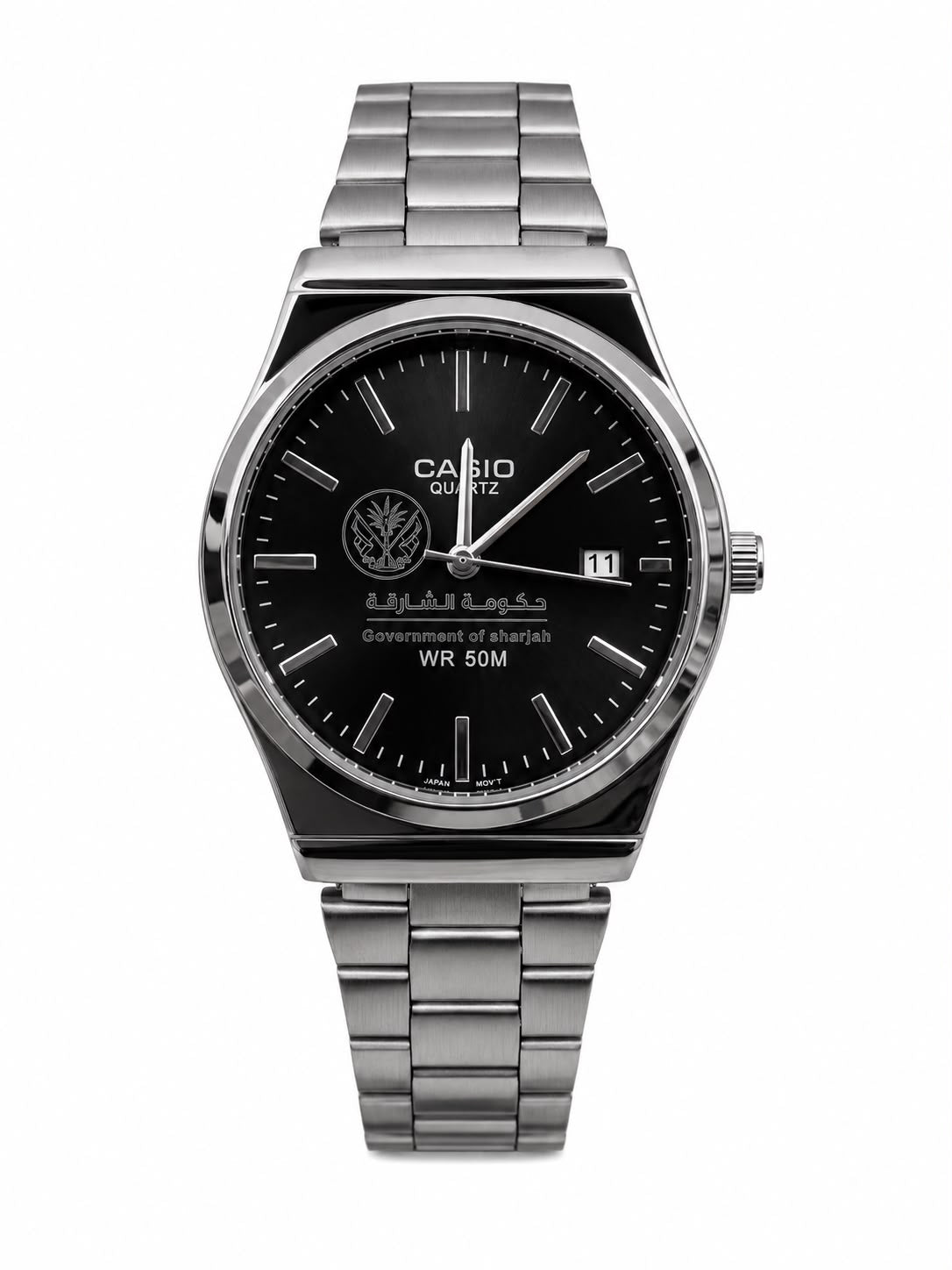 كاسيو سلفر – مينا أسود | إصدار الشارقة
Casio Silver – Black Dial | Sharjah Edition
