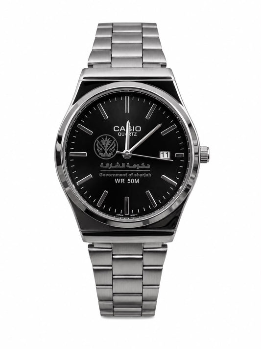 كاسيو سلفر – مينا أسود | إصدار الشارقة
Casio Silver – Black Dial | Sharjah Edition