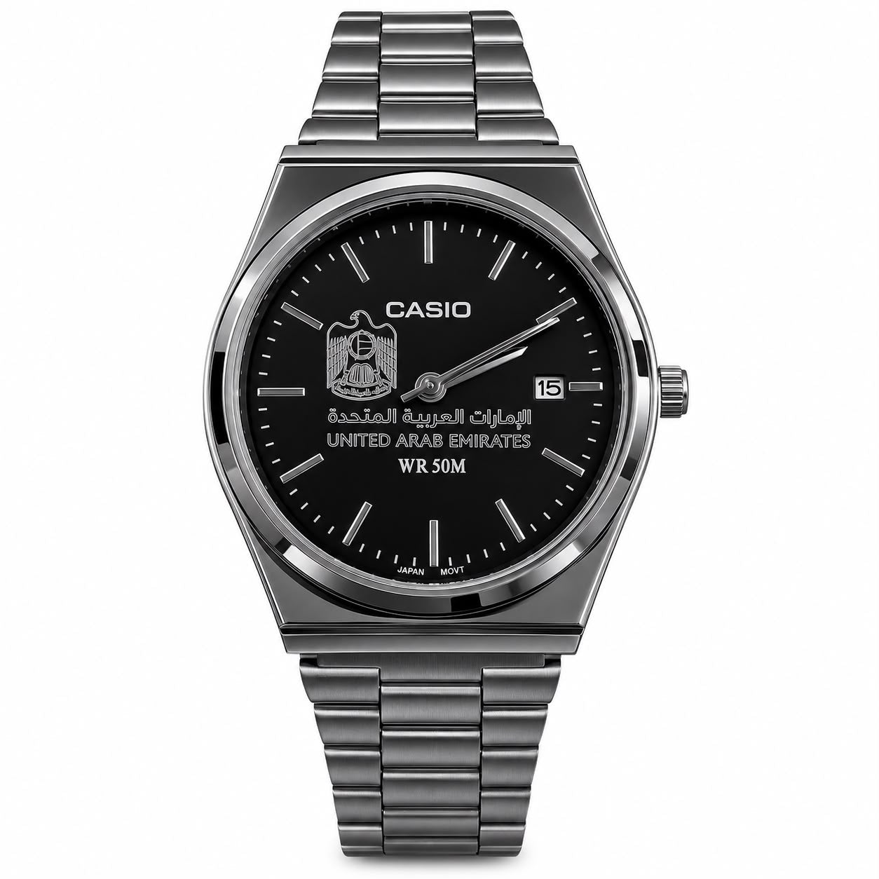 كاسيو سلفر – مينا أسود | إصدار الإمارات
Casio Silver – Black Dial | UAE Edition
