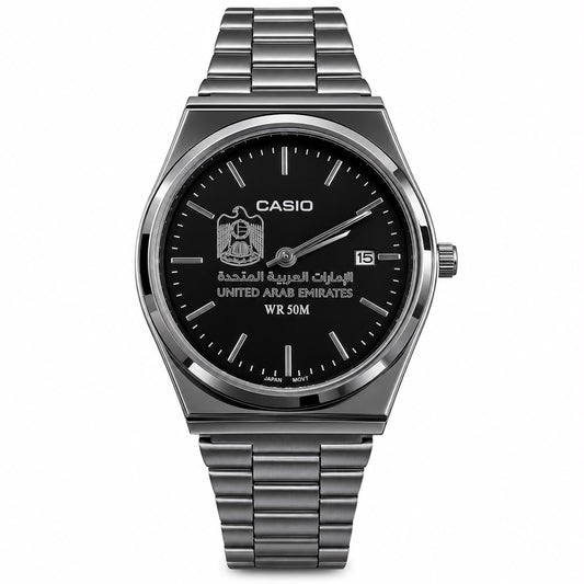 كاسيو سلفر – مينا أسود | إصدار الإمارات
Casio Silver – Black Dial | UAE Edition