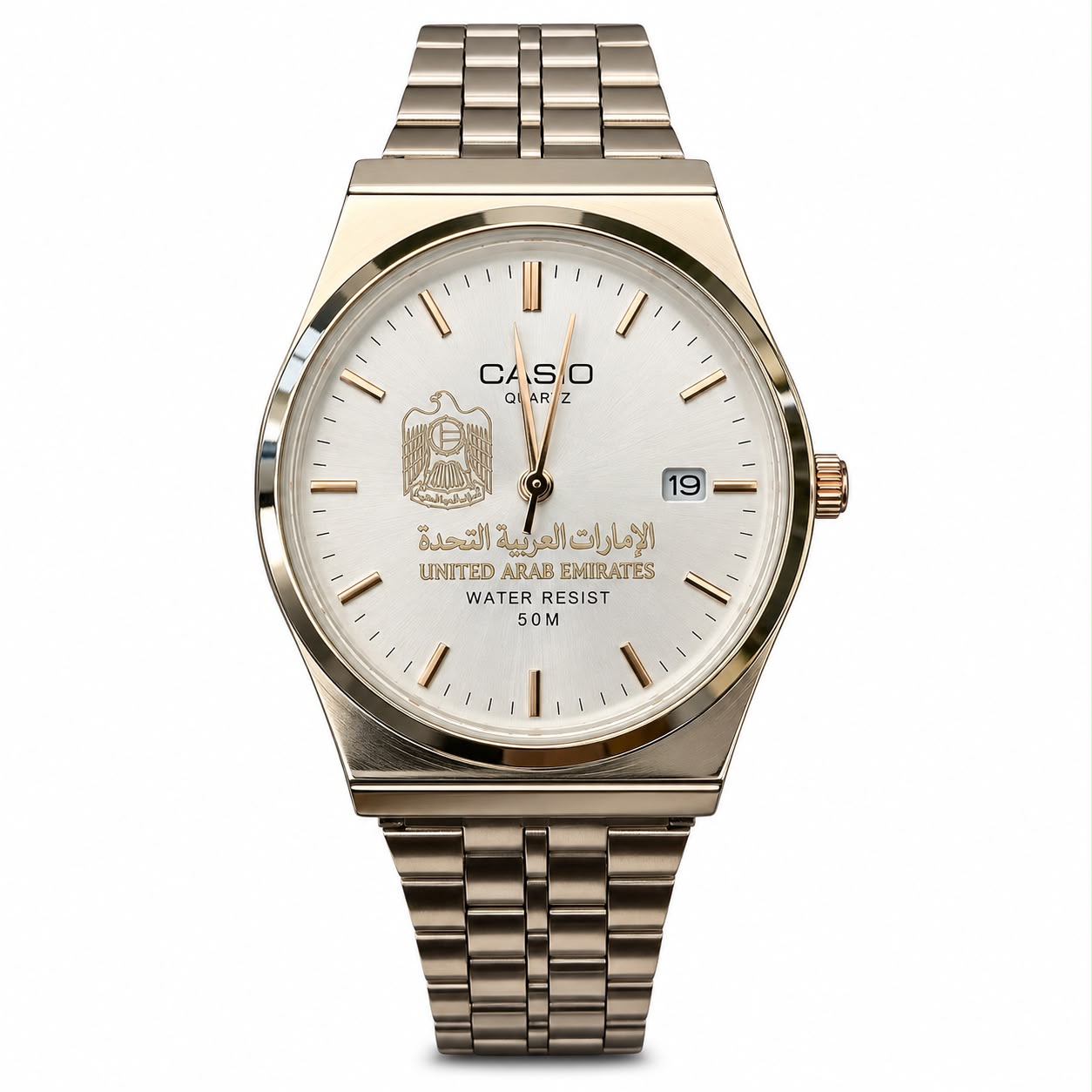 كاسيو روز جولد – مينا أبيض | إصدار الإمارات Casio Rose Gold – White Dial | UAE Edition