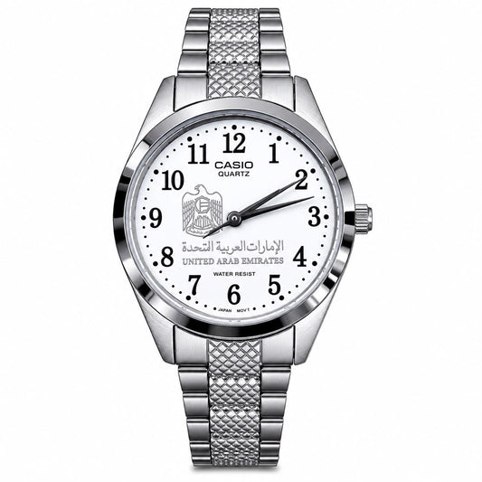 كاسيو نسائي سلفر – أبيض كلاسيك | UAE
Casio Women Silver – White Classic | UAE