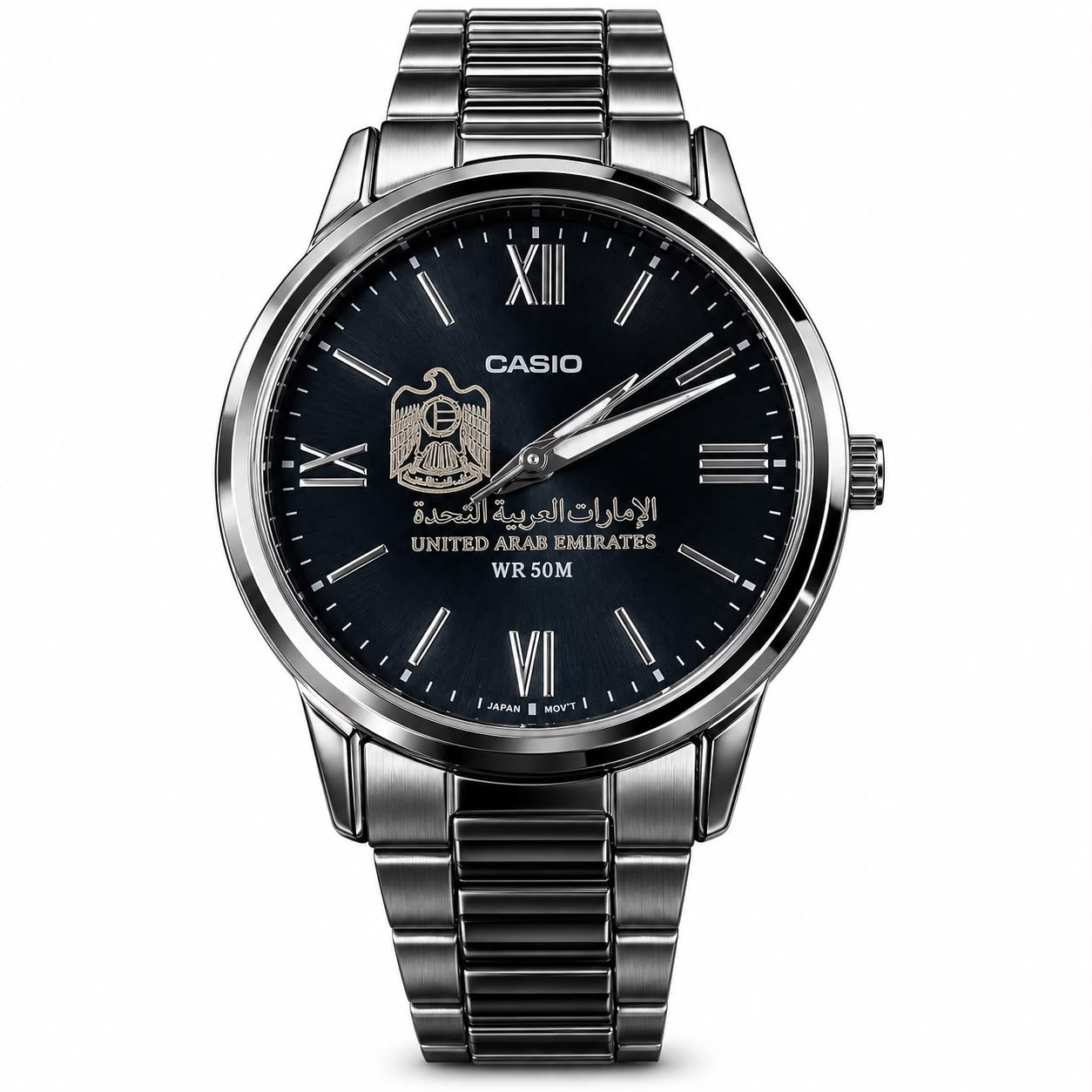 كاسيو نسائي سلفر – مينا أسود | إصدار الإمارات
Casio Women Silver – Black Dial | UAE Edition